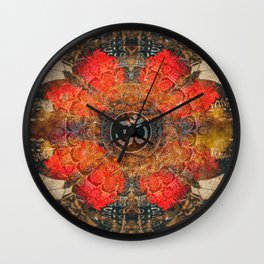 Om Butterflies Fractal Wall Clock