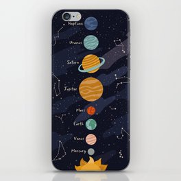 Solar system for kids iPhone Skin