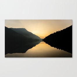 Beautiful Lake between the Mountains during Sunset Canvas Print