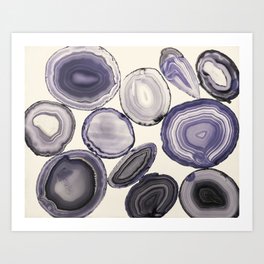 Still Life with Lavender Agate Gems  Art Print