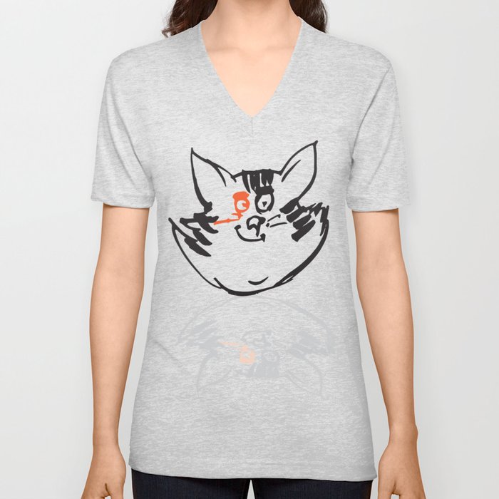 Cat with orange eye V Neck T Shirt