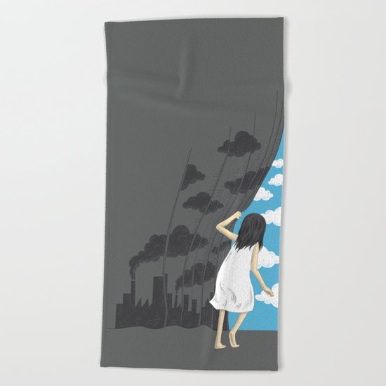 Hey Mr. Blue Sky Beach Towel