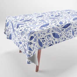Delft Blue Floral Chinoiserie Foliage_Bloomartgallery Tablecloth