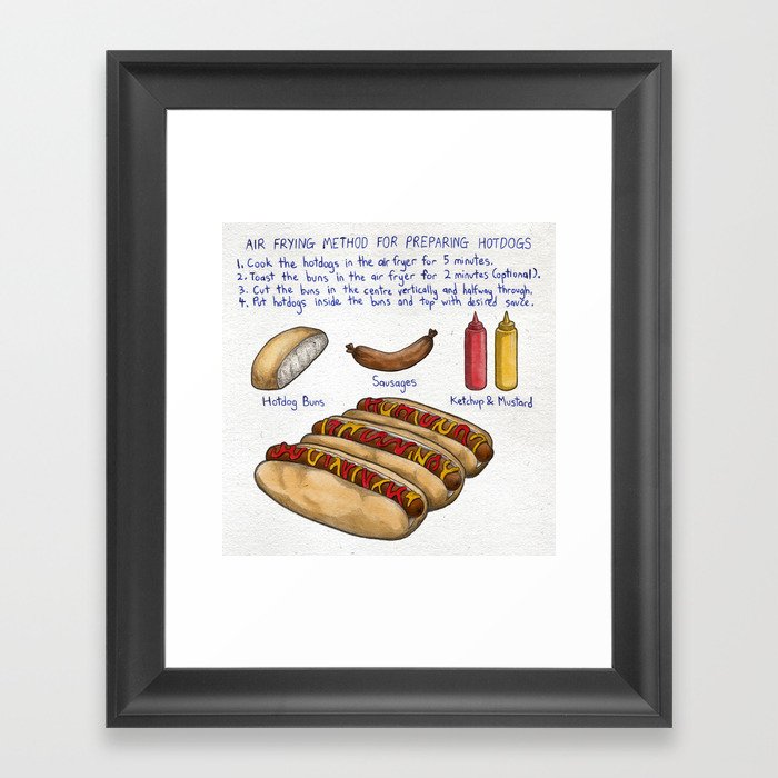 Air Fried Hotdogs Recipe Framed Art Print