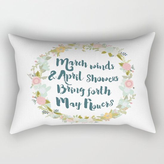 May Flowers brush script Rectangular Pillow