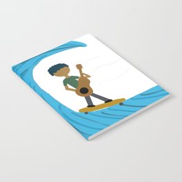 Skater playing Guitar in Waves Notebook