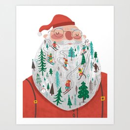 Snowy Santa Beard Art Print