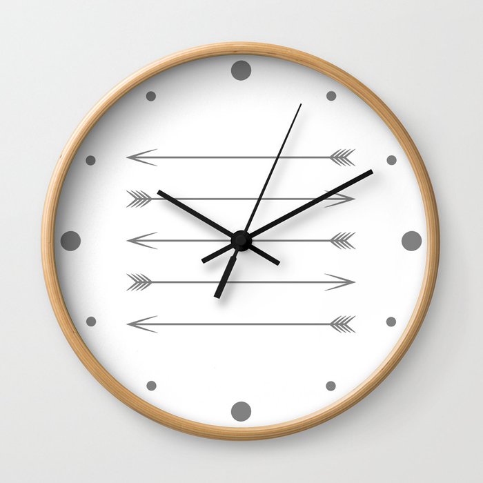 Minimal Dark Gray Arrows Wall Clock