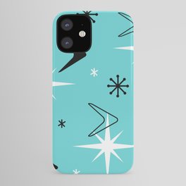 Vintage 1950s Boomerangs and Stars Turquoise iPhone Case