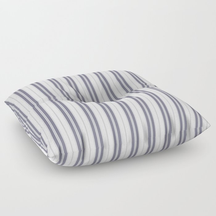 Navy Blue and White Vertical Vintage American Country Cabin Ticking Stripe Floor Pillow