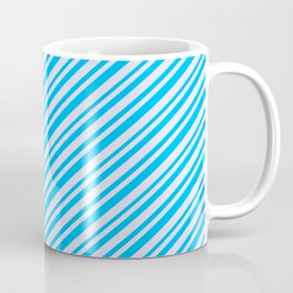 [ Thumbnail: Lavender and Deep Sky Blue Colored Lines/Stripes Pattern Coffee Mug ]