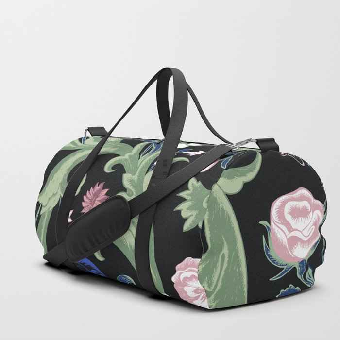 Floral top duffle bags