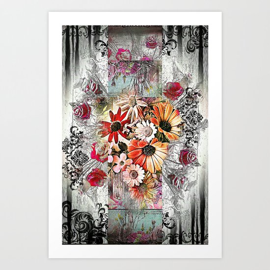 Victorian Flower Design Art Print