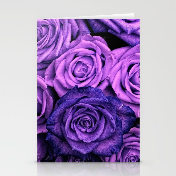 Purple Roses Stationery Cards