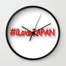 "#iLoveJAPAN" Cute Design. Buy Now Wall Clock