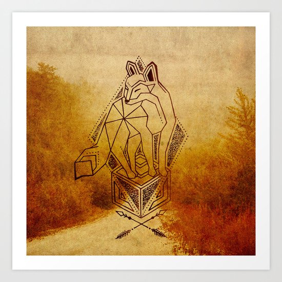 Geometric Fox Art Print
