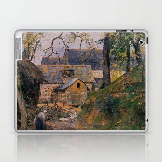 Farm At Montfoucault 1874 By Camille Pissarro | Reproduction | Impressionism Painter Laptop & iPad Skin