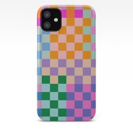 Checkerboard Collage iPhone Case | Vibrant, Geometric, Modern, Happy, Colorful, Bright, Curated, Graphicdesign, Mod, Offbeat 