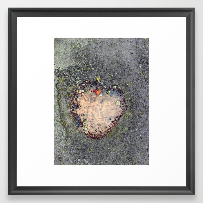 Have a Heart Pothole I Framed Art Print