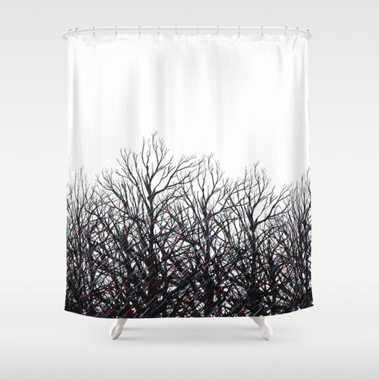 Black Tree Branches Shower Curtain