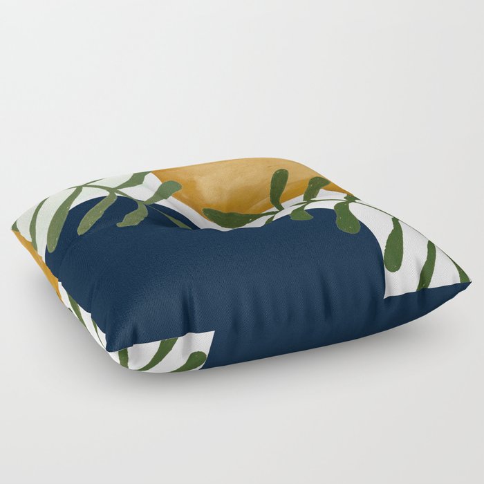 Boho Leaves and Shapes Deep Floor Pillow