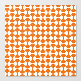 Orange and white mid century mcm geometric modernism Canvas Print