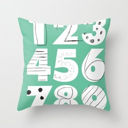 Funky Numbers Throw Pillow