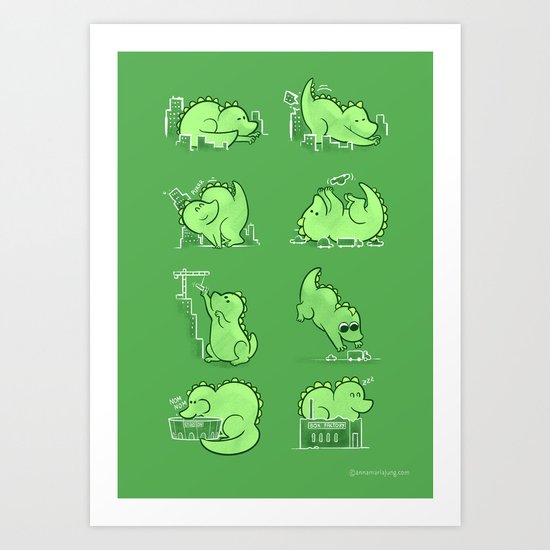 Gawwwzillawww Art Print