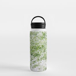 White baby's breath flower and a bee close-up | Nature Photography | Floral | Plant | Botanical Art Water Bottle