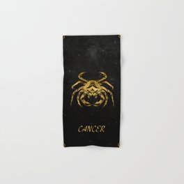 Astrology Horoscope  Zodiac Cancer Gold Black Hand & Bath Towel