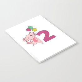 Axolotl Second Birthday Balloons For Kids Notebook