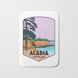 Acadia National Park Bath Mat | Acadianationalpark, Maine, Atlanticcoast, Sandbeach, Schoodicpeninsula, Naturallandscape, Mountdesertisland, Graphicdesign, Eastcoast, Beehivetrail 