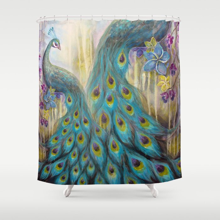 Jeweled Peacock Shower Curtain