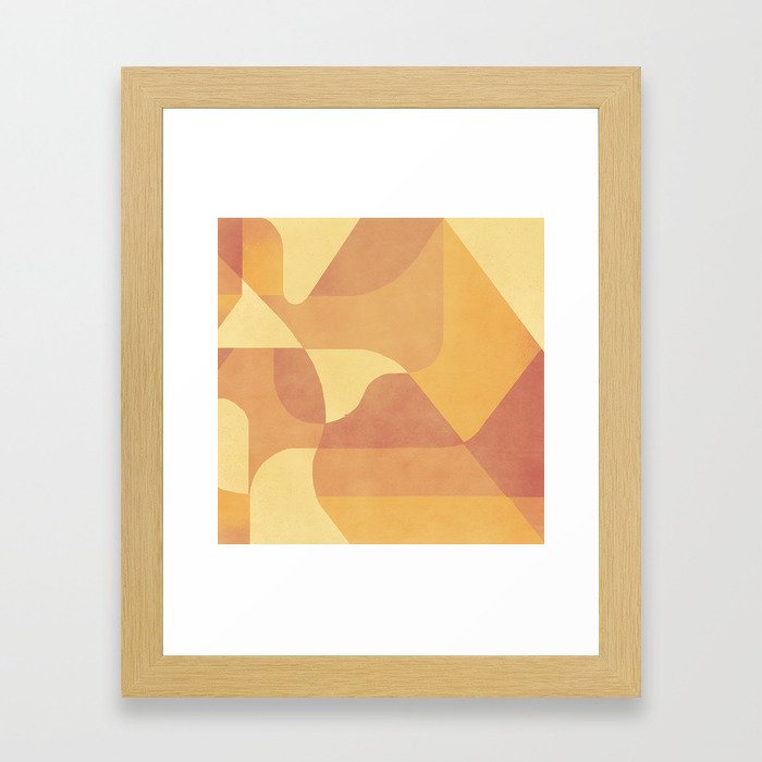 Geometric Pattern in Summer Orange Framed Art Print