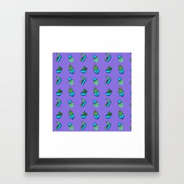 Cactus on Violet Background Framed Art Print