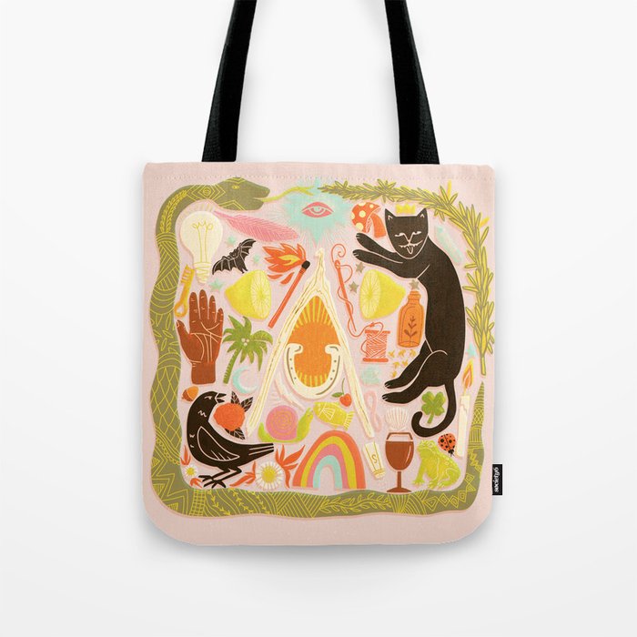 Charmed - Pink and Green Tote Bag