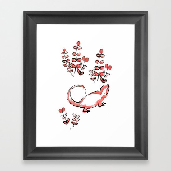 Happy Lizard Framed Art Print