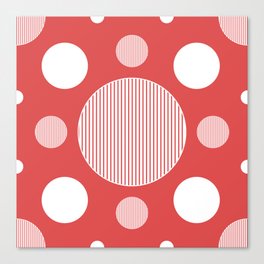 Red background with Big White Polka Dots Canvas Print