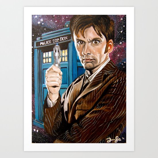 The Tenth Doctor and His TARDIS Art Print