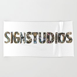 signstudios Logo Steampunk 3D Beach Towel