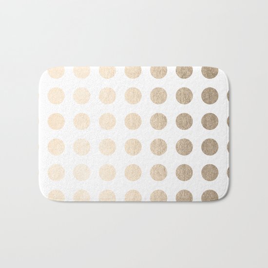 Simply Polka Dots in White Gold Sands Bath Mat