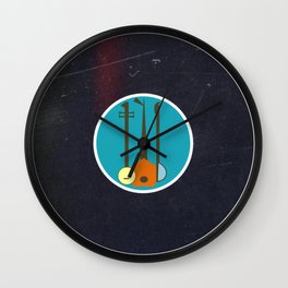 Vinyl Record Mid-Century Modern Music Instruments Wall Clock