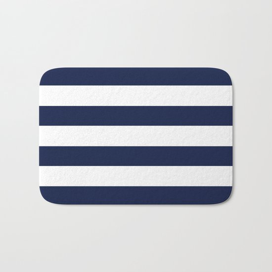Simply Stripes Nautical Navy on White Bath Mat
