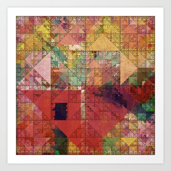 Aztec Vintage Pattern 09 Art Print