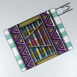 Abstract Modern Geometrical Shapes Design Inspired By The Egyptian Nubian Culture Picnic Blanket