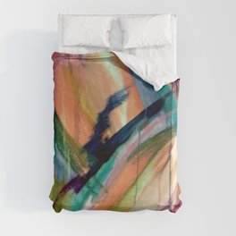 Brave: A colorful and energetic mixed media piece Duvet Cover