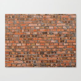Texture of an old brick wall closeup Canvas Print
