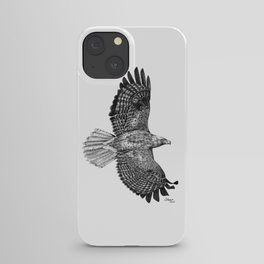 Red-Tailed Hawk (white background) iPhone Case