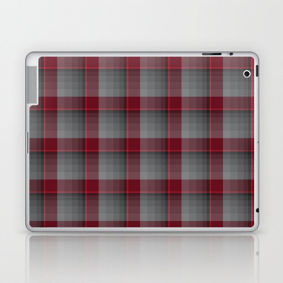 Red Plaid Tartan Textured Pattern Laptop & iPad Skin