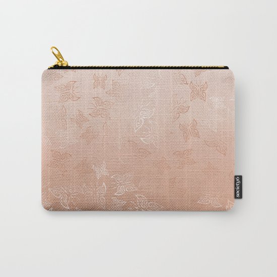 Rose Gold Butterflies Pattern Carry-All Pouch